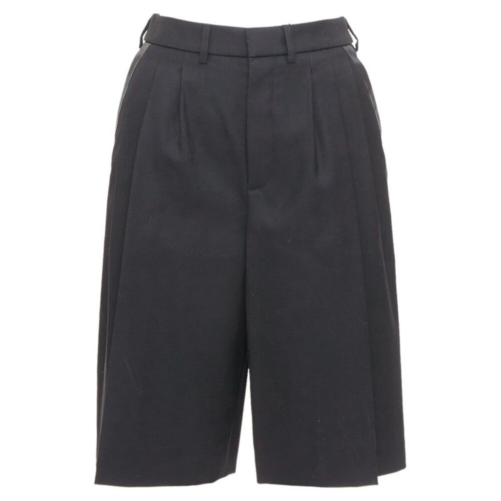 Saint Laurent 2012 Black Wool Pleated Shorts